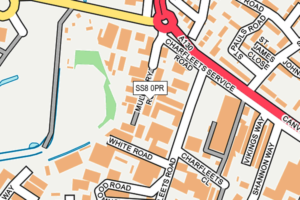 SS8 0PR map - OS OpenMap – Local (Ordnance Survey)