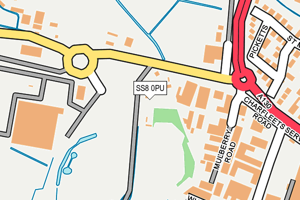 SS8 0PU map - OS OpenMap – Local (Ordnance Survey)