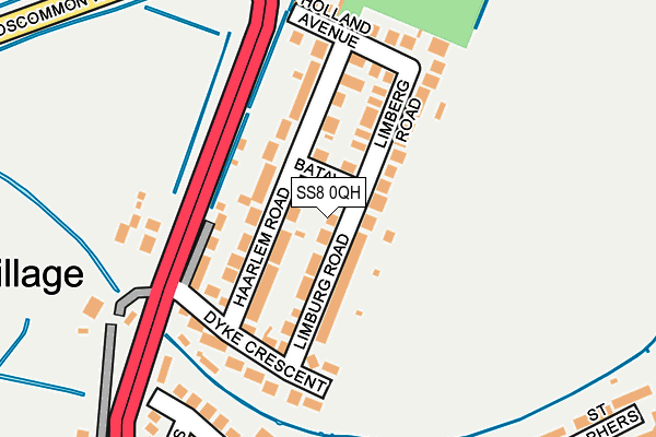 SS8 0QH map - OS OpenMap – Local (Ordnance Survey)