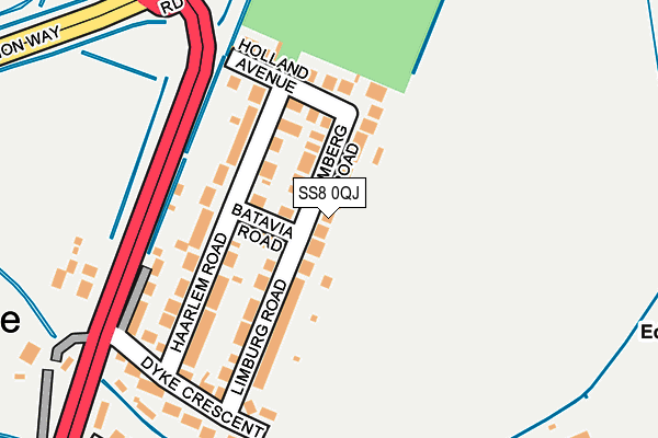 SS8 0QJ map - OS OpenMap – Local (Ordnance Survey)