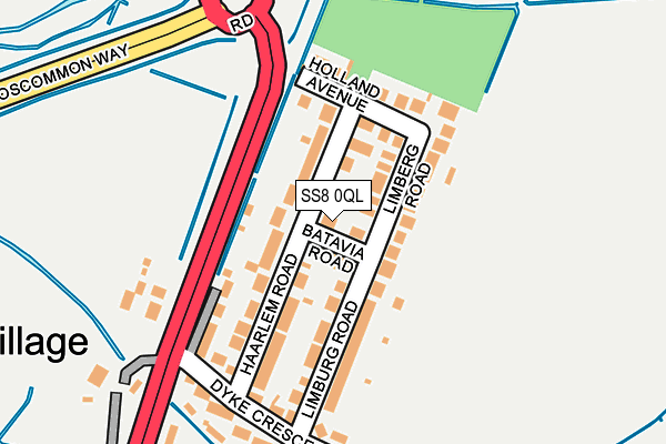 SS8 0QL map - OS OpenMap – Local (Ordnance Survey)