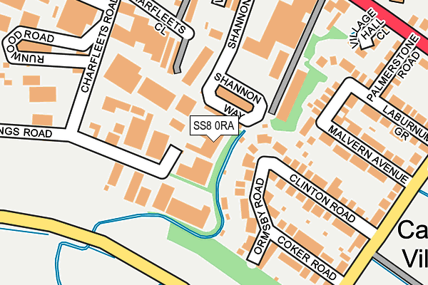 SS8 0RA map - OS OpenMap – Local (Ordnance Survey)