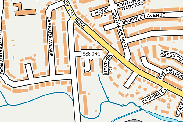 SS8 0RG map - OS OpenMap – Local (Ordnance Survey)