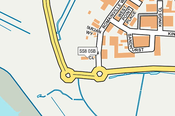 SS8 0SB map - OS OpenMap – Local (Ordnance Survey)