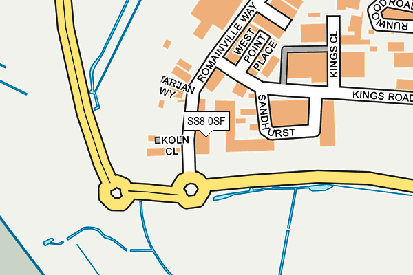 SS8 0SF map - OS OpenMap – Local (Ordnance Survey)