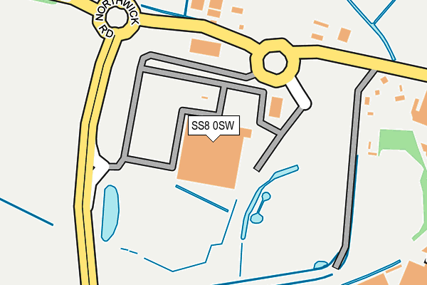 SS8 0SW map - OS OpenMap – Local (Ordnance Survey)