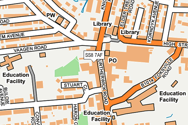 SS8 7AF map - OS OpenMap – Local (Ordnance Survey)