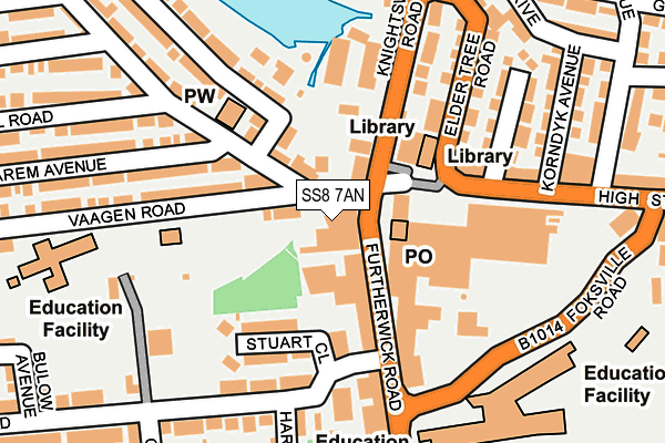 SS8 7AN map - OS OpenMap – Local (Ordnance Survey)