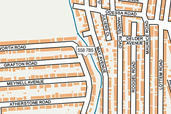 SS8 7BS map - OS OpenMap – Local (Ordnance Survey)