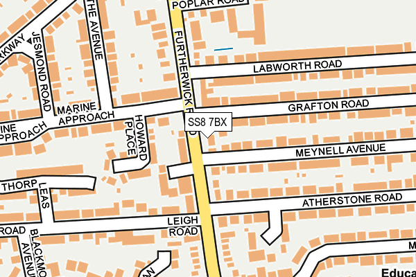SS8 7BX map - OS OpenMap – Local (Ordnance Survey)