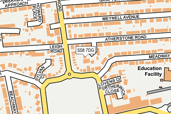 SS8 7DG map - OS OpenMap – Local (Ordnance Survey)