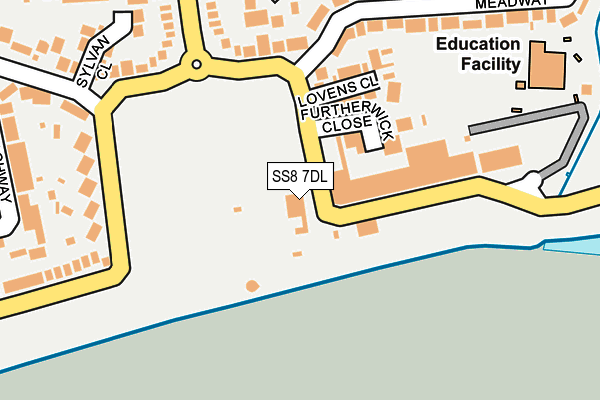 SS8 7DL map - OS OpenMap – Local (Ordnance Survey)