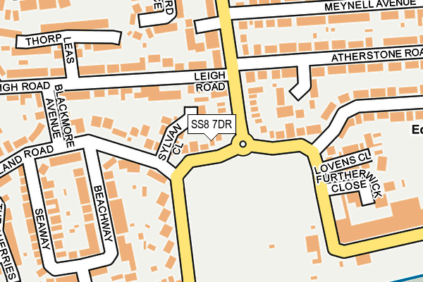 SS8 7DR map - OS OpenMap – Local (Ordnance Survey)