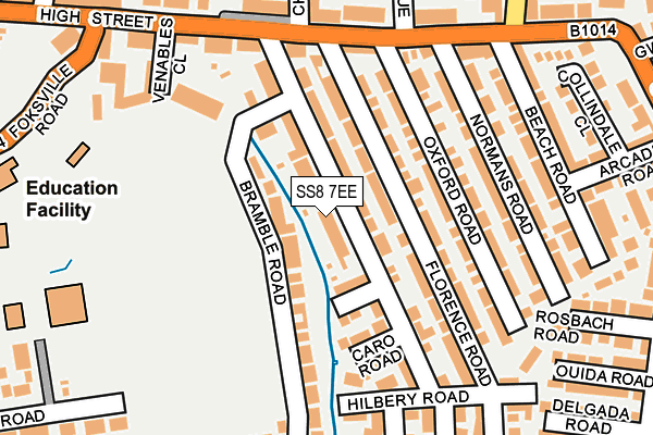SS8 7EE map - OS OpenMap – Local (Ordnance Survey)