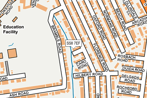 SS8 7EF map - OS OpenMap – Local (Ordnance Survey)