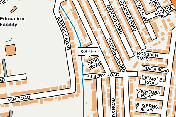 SS8 7EG map - OS OpenMap – Local (Ordnance Survey)