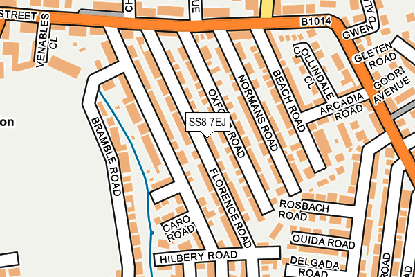 SS8 7EJ map - OS OpenMap – Local (Ordnance Survey)