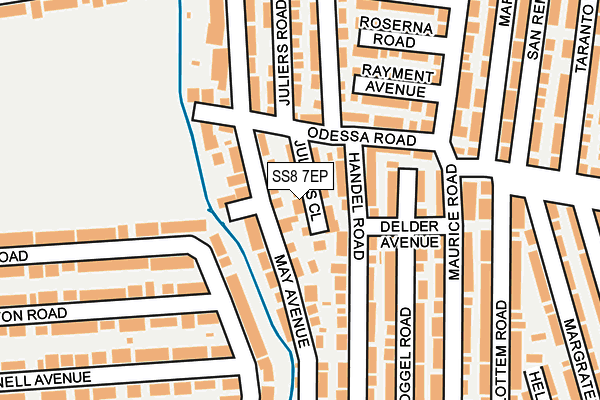 SS8 7EP map - OS OpenMap – Local (Ordnance Survey)