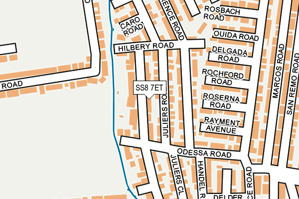 SS8 7ET map - OS OpenMap – Local (Ordnance Survey)