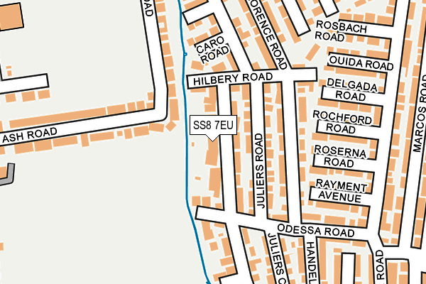 SS8 7EU map - OS OpenMap – Local (Ordnance Survey)