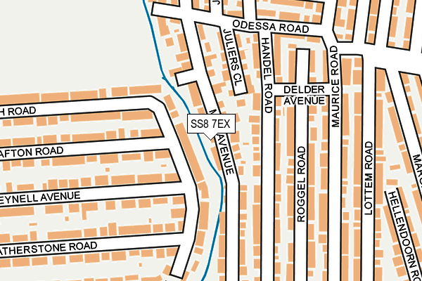 SS8 7EX map - OS OpenMap – Local (Ordnance Survey)