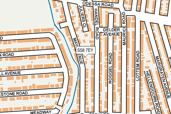 SS8 7EY map - OS OpenMap – Local (Ordnance Survey)