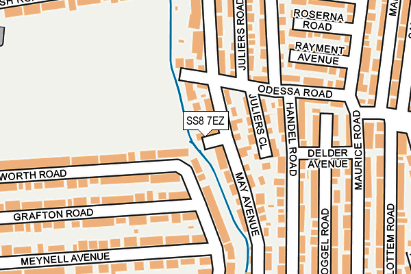 SS8 7EZ map - OS OpenMap – Local (Ordnance Survey)
