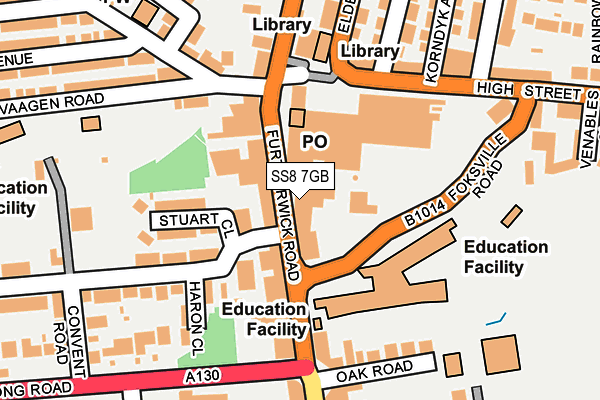 SS8 7GB map - OS OpenMap – Local (Ordnance Survey)