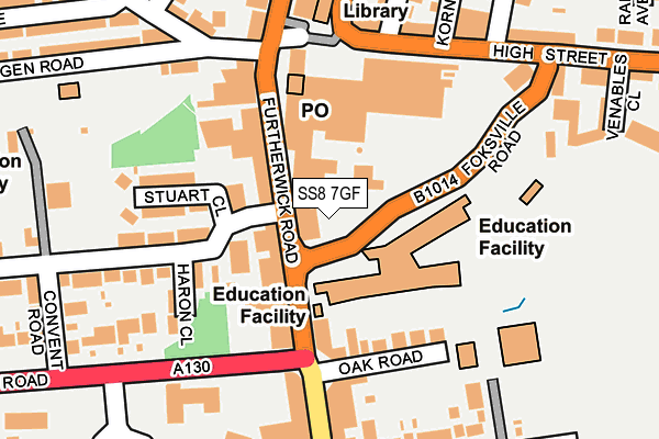 SS8 7GF map - OS OpenMap – Local (Ordnance Survey)