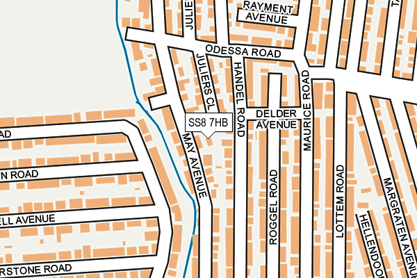 SS8 7HB map - OS OpenMap – Local (Ordnance Survey)