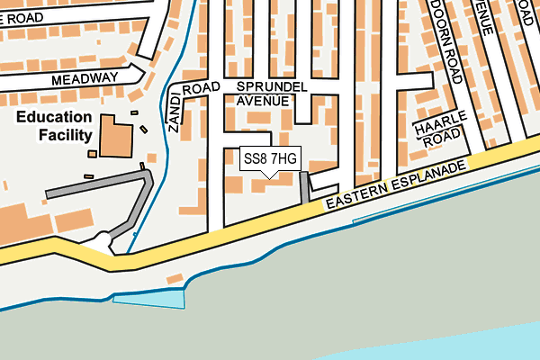 SS8 7HG map - OS OpenMap – Local (Ordnance Survey)