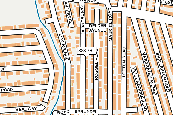 SS8 7HL map - OS OpenMap – Local (Ordnance Survey)