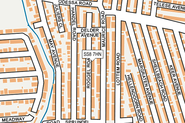 SS8 7HN map - OS OpenMap – Local (Ordnance Survey)