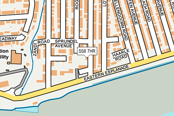 SS8 7HR map - OS OpenMap – Local (Ordnance Survey)
