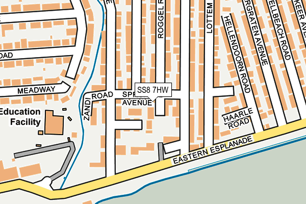 SS8 7HW map - OS OpenMap – Local (Ordnance Survey)