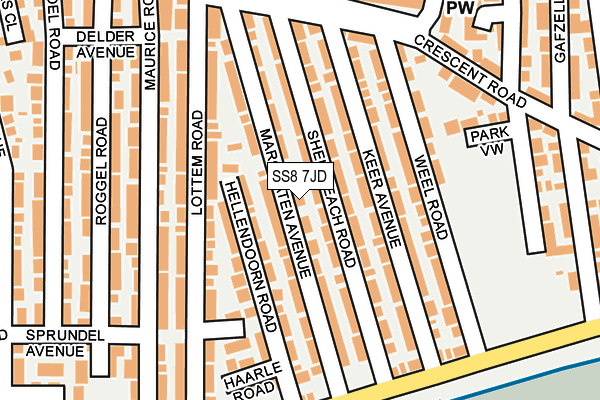 SS8 7JD map - OS OpenMap – Local (Ordnance Survey)