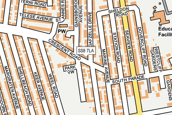 SS8 7LA map - OS OpenMap – Local (Ordnance Survey)