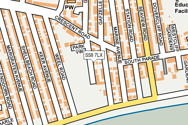 SS8 7LX map - OS OpenMap – Local (Ordnance Survey)
