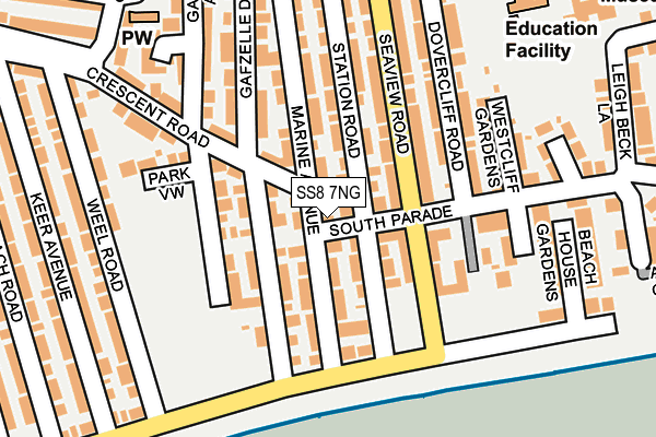 SS8 7NG map - OS OpenMap – Local (Ordnance Survey)