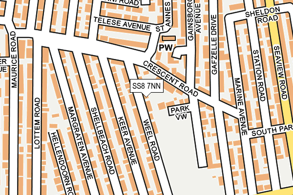 SS8 7NN map - OS OpenMap – Local (Ordnance Survey)