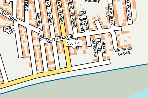 SS8 7PF map - OS OpenMap – Local (Ordnance Survey)