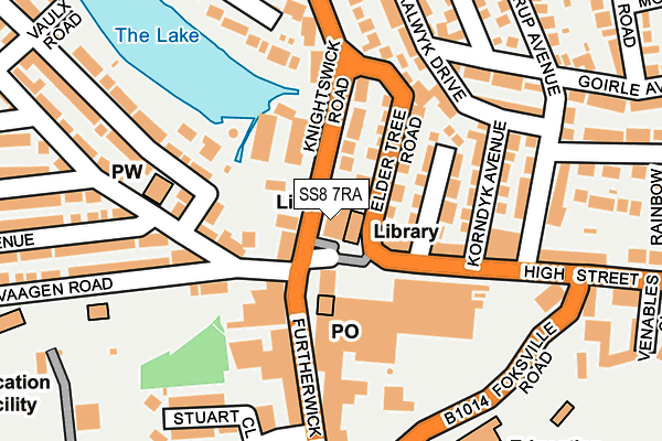 SS8 7RA map - OS OpenMap – Local (Ordnance Survey)