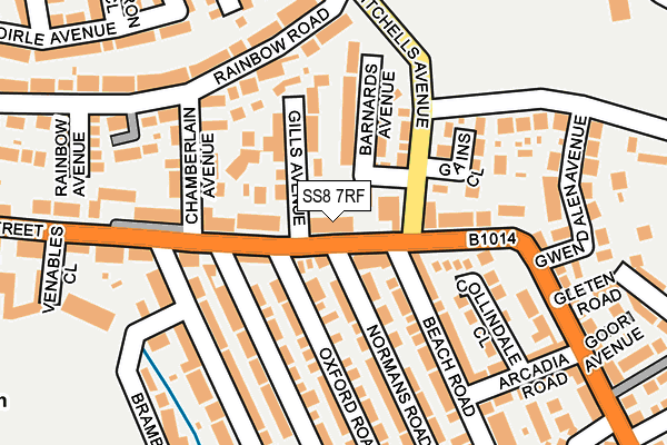 SS8 7RF map - OS OpenMap – Local (Ordnance Survey)