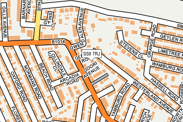 SS8 7RJ map - OS OpenMap – Local (Ordnance Survey)