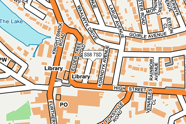 SS8 7SD map - OS OpenMap – Local (Ordnance Survey)