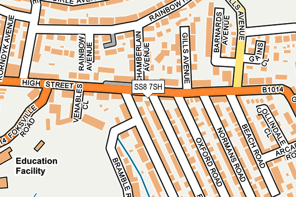 SS8 7SH map - OS OpenMap – Local (Ordnance Survey)