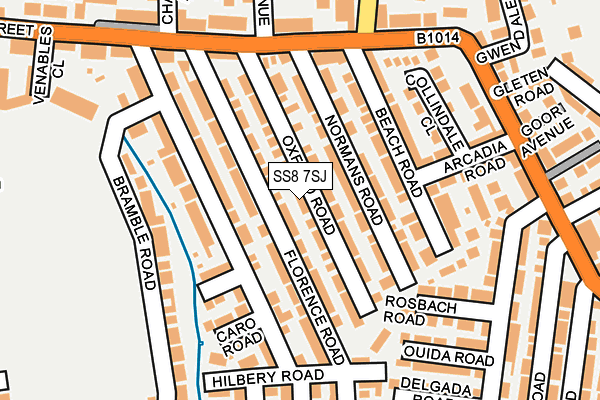 SS8 7SJ map - OS OpenMap – Local (Ordnance Survey)