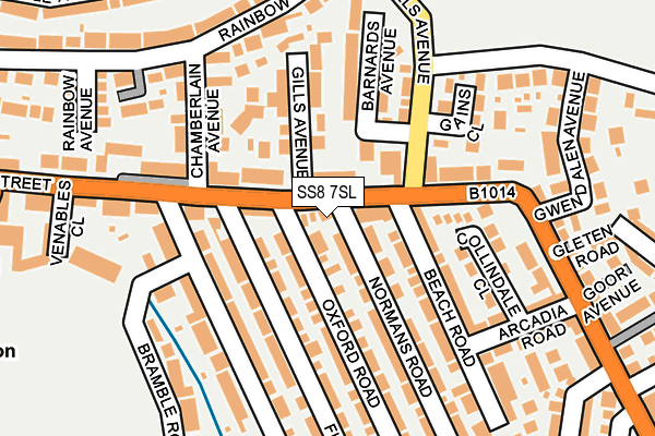 SS8 7SL map - OS OpenMap – Local (Ordnance Survey)