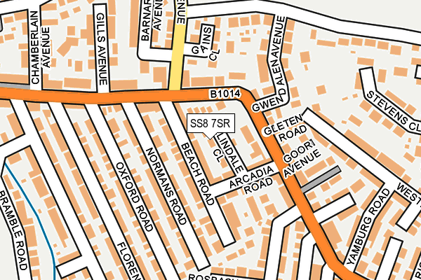 SS8 7SR map - OS OpenMap – Local (Ordnance Survey)