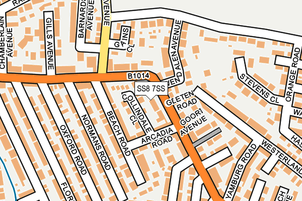 SS8 7SS map - OS OpenMap – Local (Ordnance Survey)